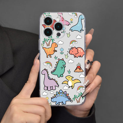 Dinosaur Pattern Liquid Silicone Shockproof Phone Case iPhone