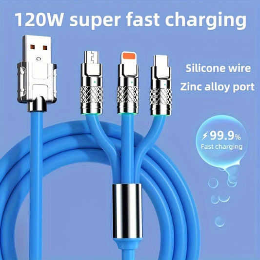 Multi-Charging Cable 3-In-1 Type-C Data Ultra-Fast Charging Cable