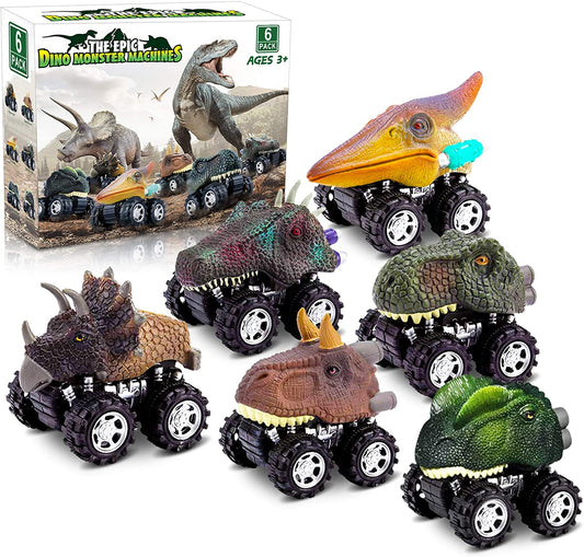 Dino Mini Pull Back Monster Cars (Pack of 6)