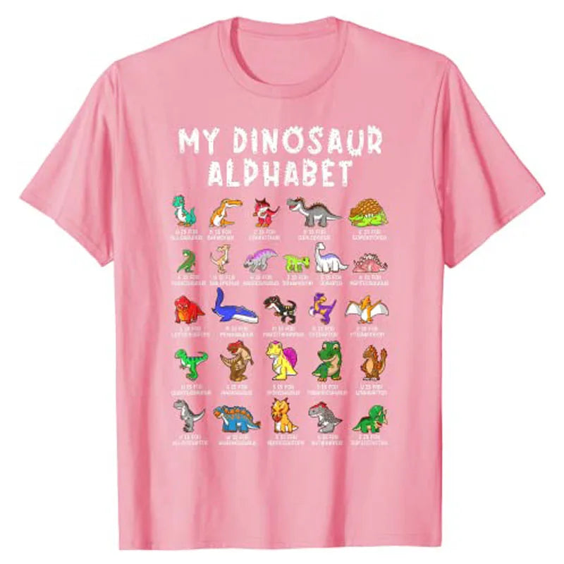 Dino Alphabet Print Tee for Kids and Adults
