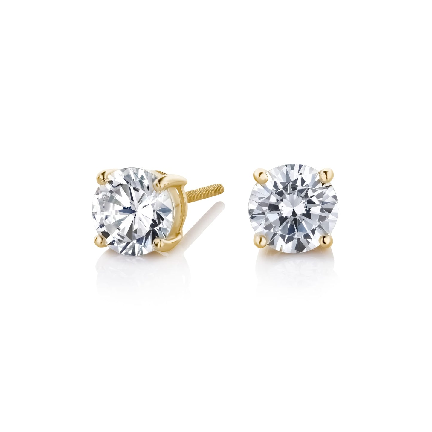 14K Gold Finish Solitaire/Princess Stud Earrings: Bestselling Brilliance